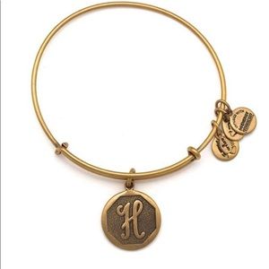 ALEX&ANI INITIAL H CHARM BANGLE BRACELET - GOLD